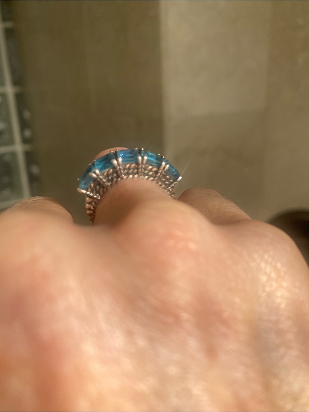 EFFY BLUE TOPAZ & STERLING SILVER RING/ SIZE 7/ $550 - Picture 4 of 5